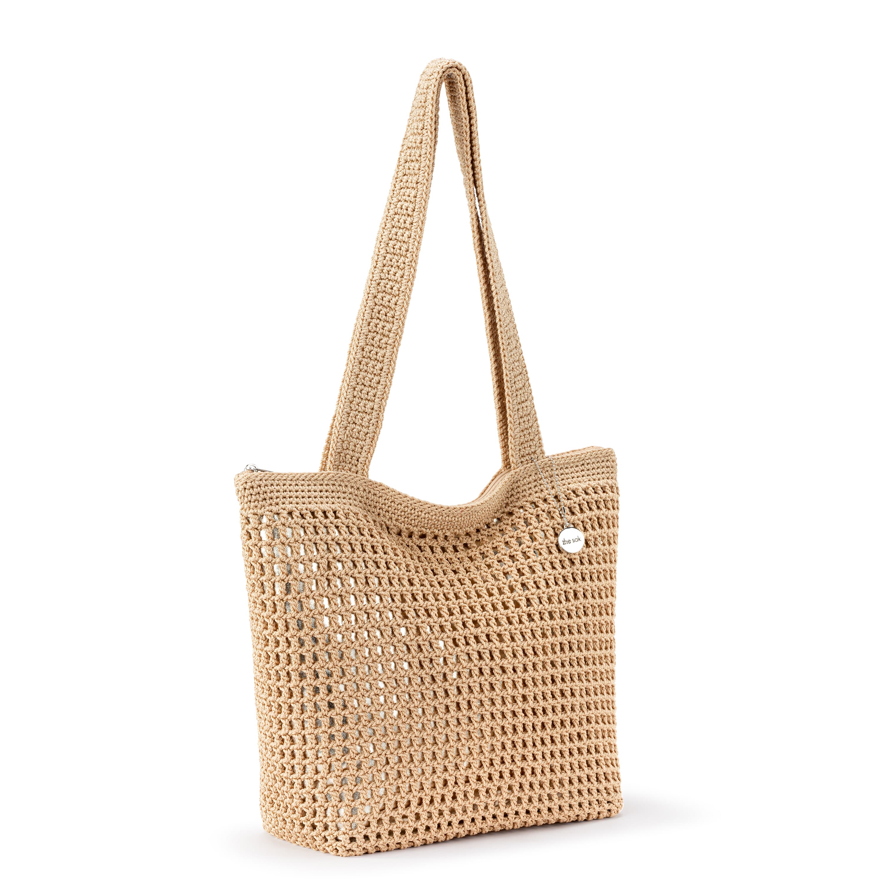 Casual Classics Tote - Hand Crochet - Bamboo With Gold