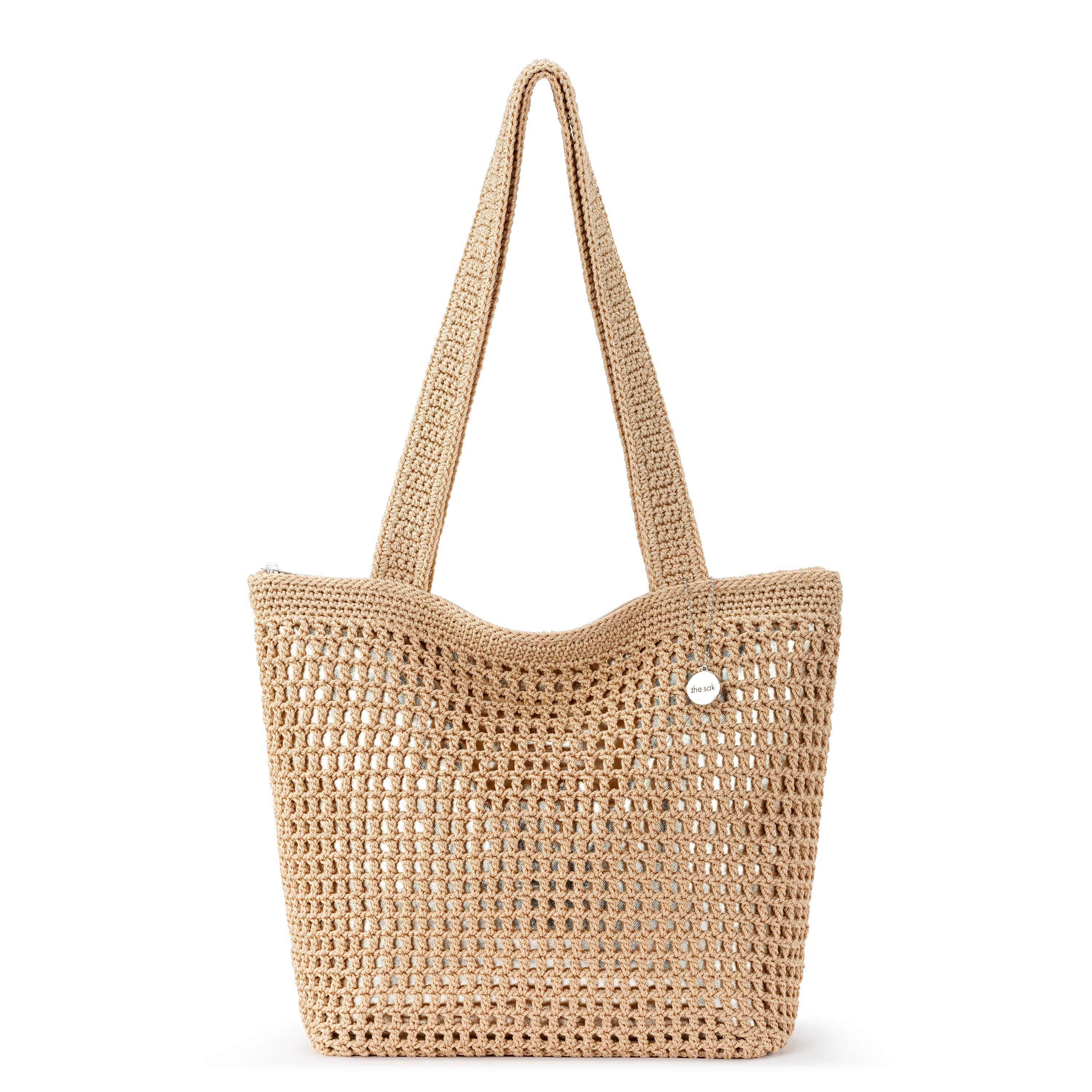 Casual Classics Tote - Hand Crochet - Bamboo With Gold