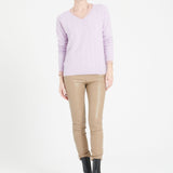 Pure Cashmere Open Knit V-Neck Sweater (Lilly 27)