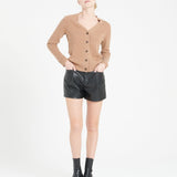 Pure Cashmere Ribbed V-Neck Cardigan (Mia 14)