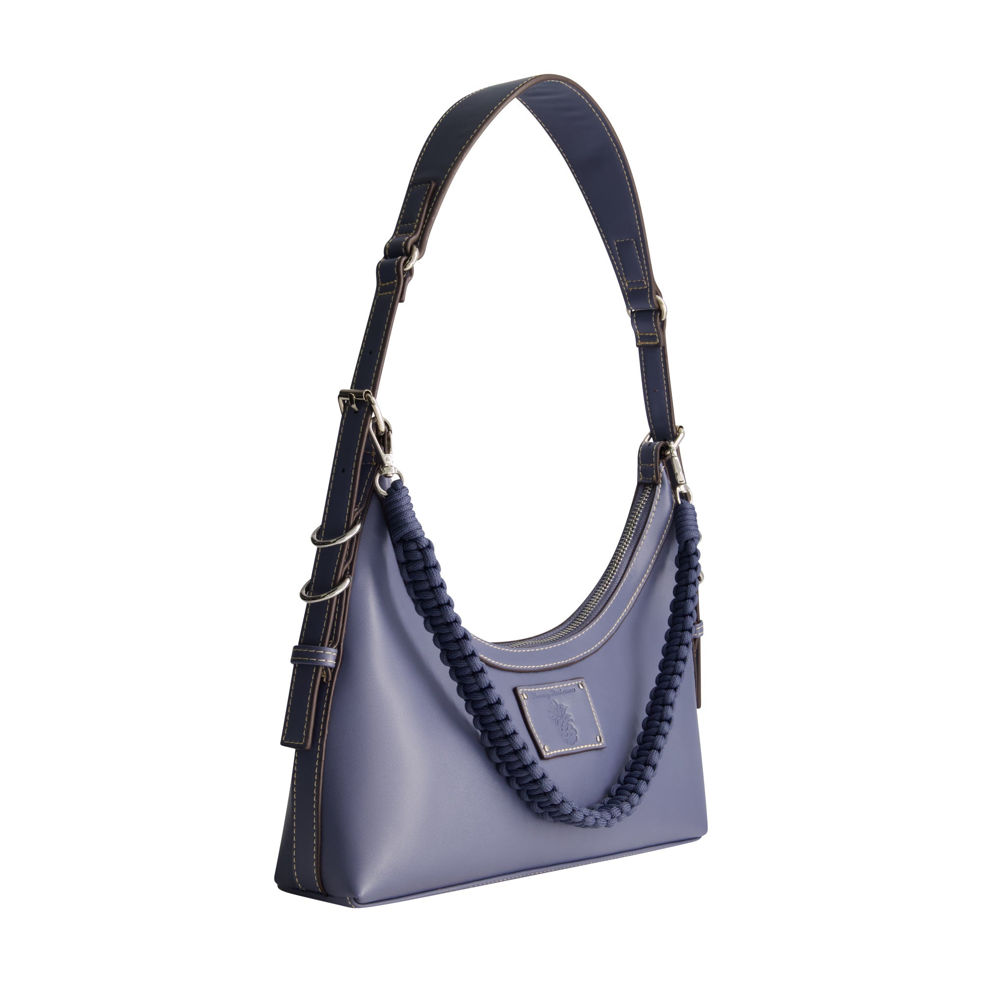 Tommy Bahama Debossed Logo Zip-top Hobo Bag, Navy