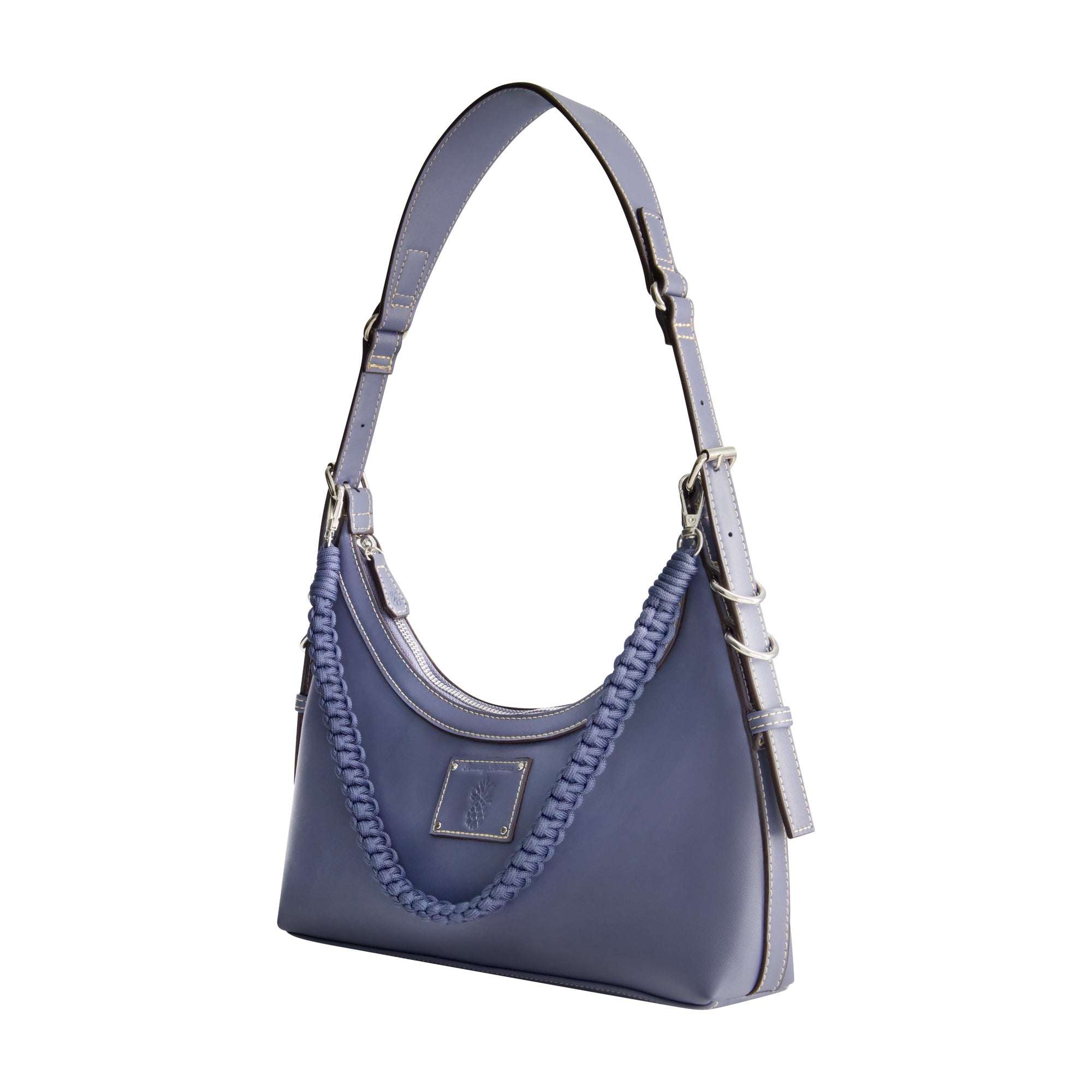 Tommy Bahama Debossed Logo Zip-top Hobo Bag, Navy