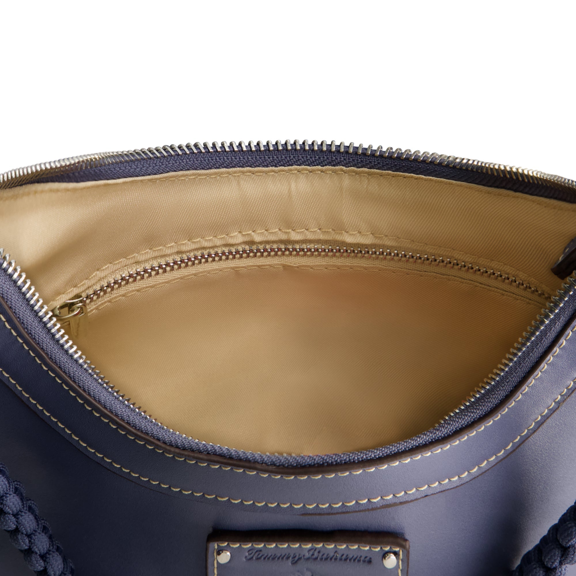 Tommy Bahama Debossed Logo Zip-top Hobo Bag, Navy