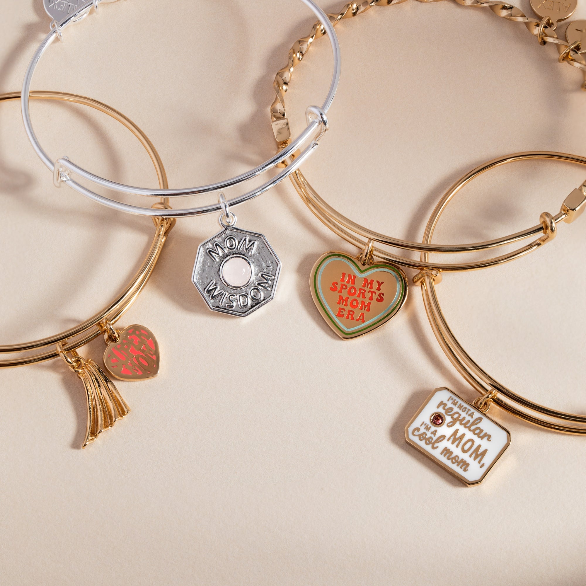 'super Mom' Heart And Cape Charm Bangle