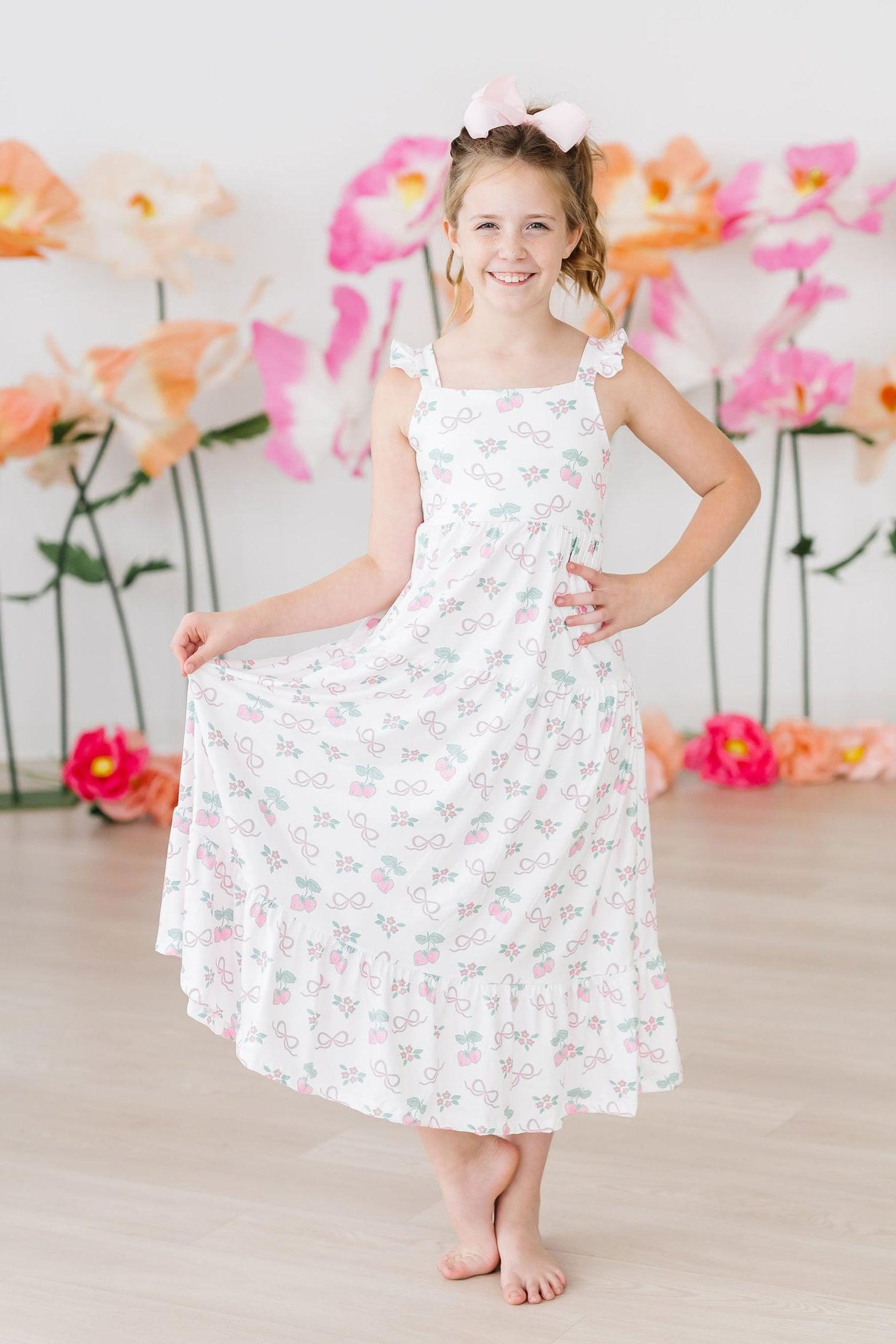 girl maxi dress Girls: Easy Love Blush Pink Smocked Maxi Dress Shop the Mint