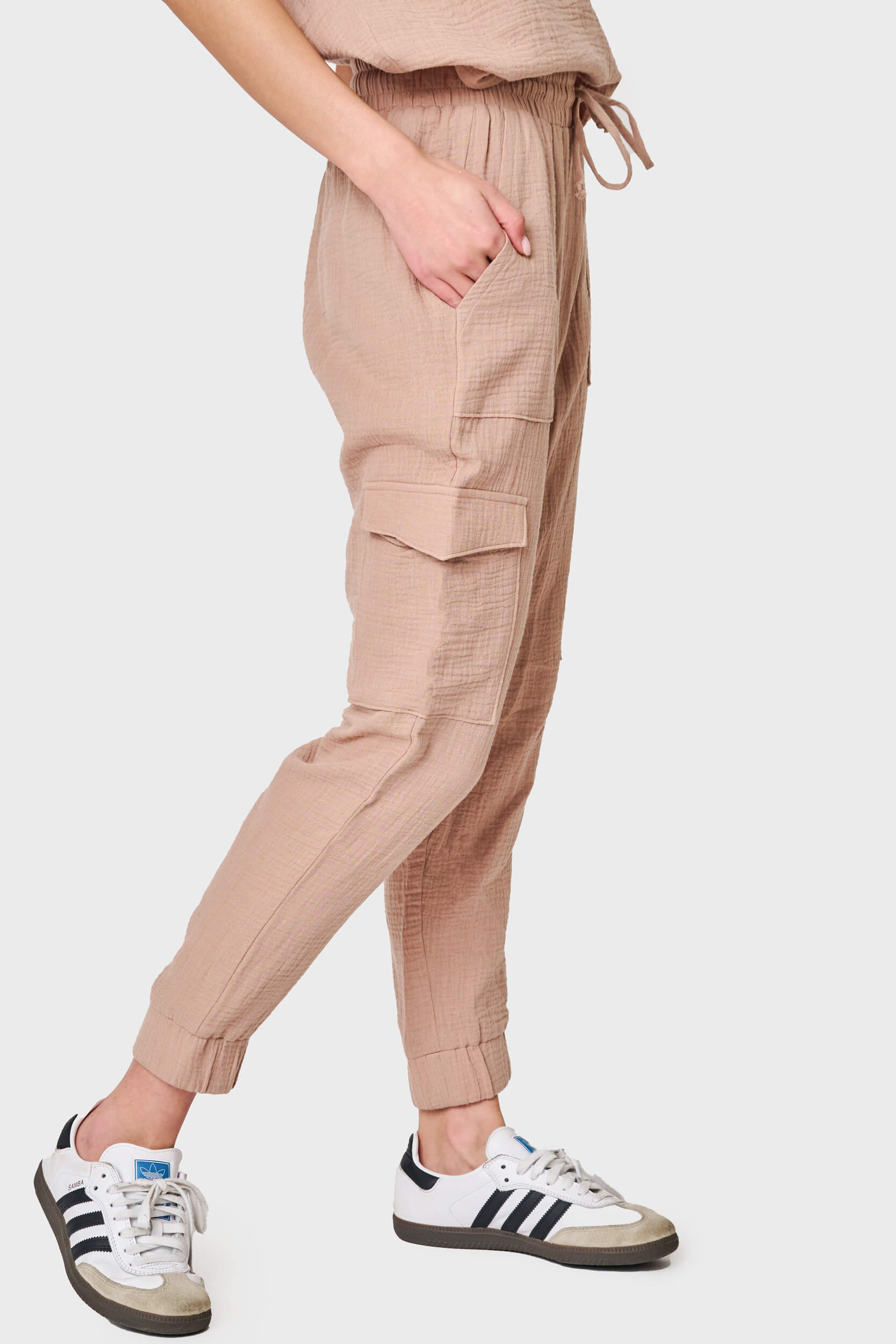 Essential Cotton Gauze Cargo Jogger