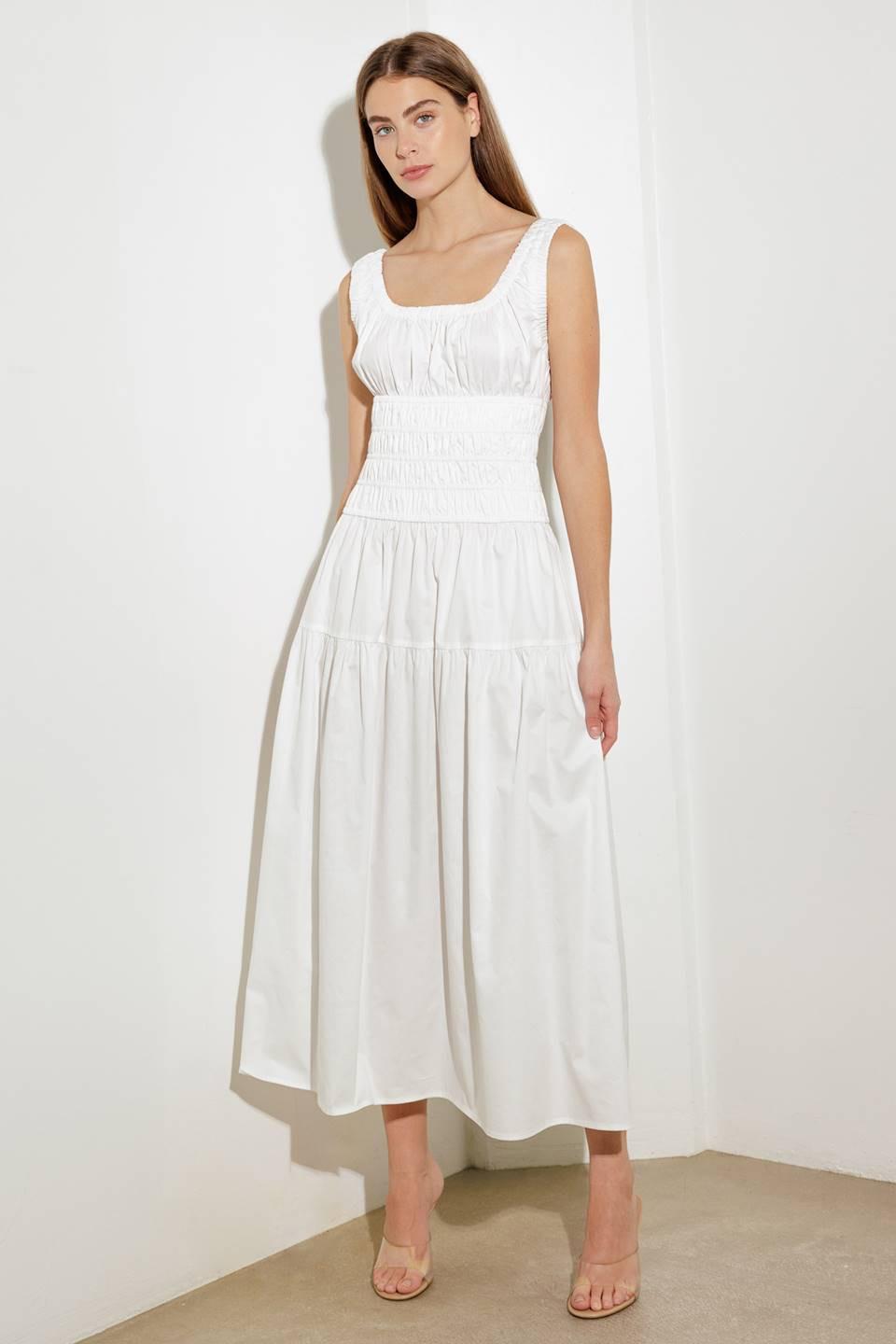 LOVELIEST LOOKS WOVEN MIDI DRESS L FREEMARKET White / L