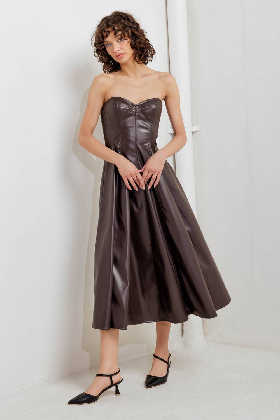 brown leather midi dress SteinMart.com
