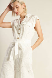Know Better Woven Eyelet Jumpsuit