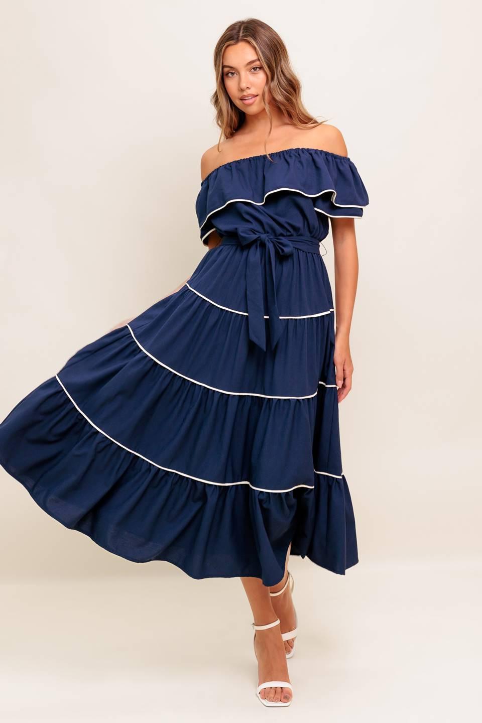 a line chiffon midi dress Ever-Pretty Elegant Pleated Chiffon Midi Semi Semi Formal Dress with Ruffled Sleeves Occasion Dress