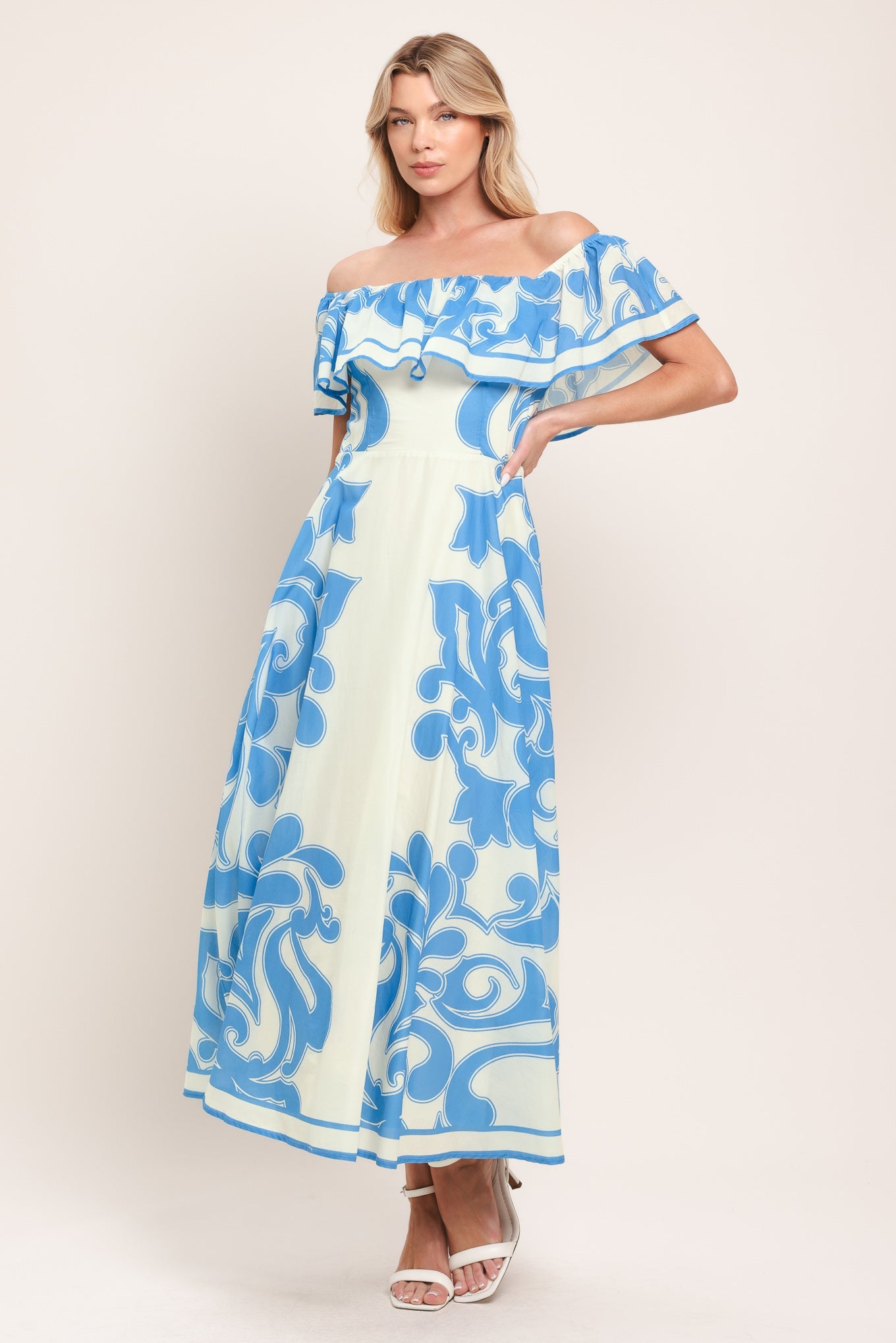 blue majolica dress Blue Majolica Charm Midi Dress