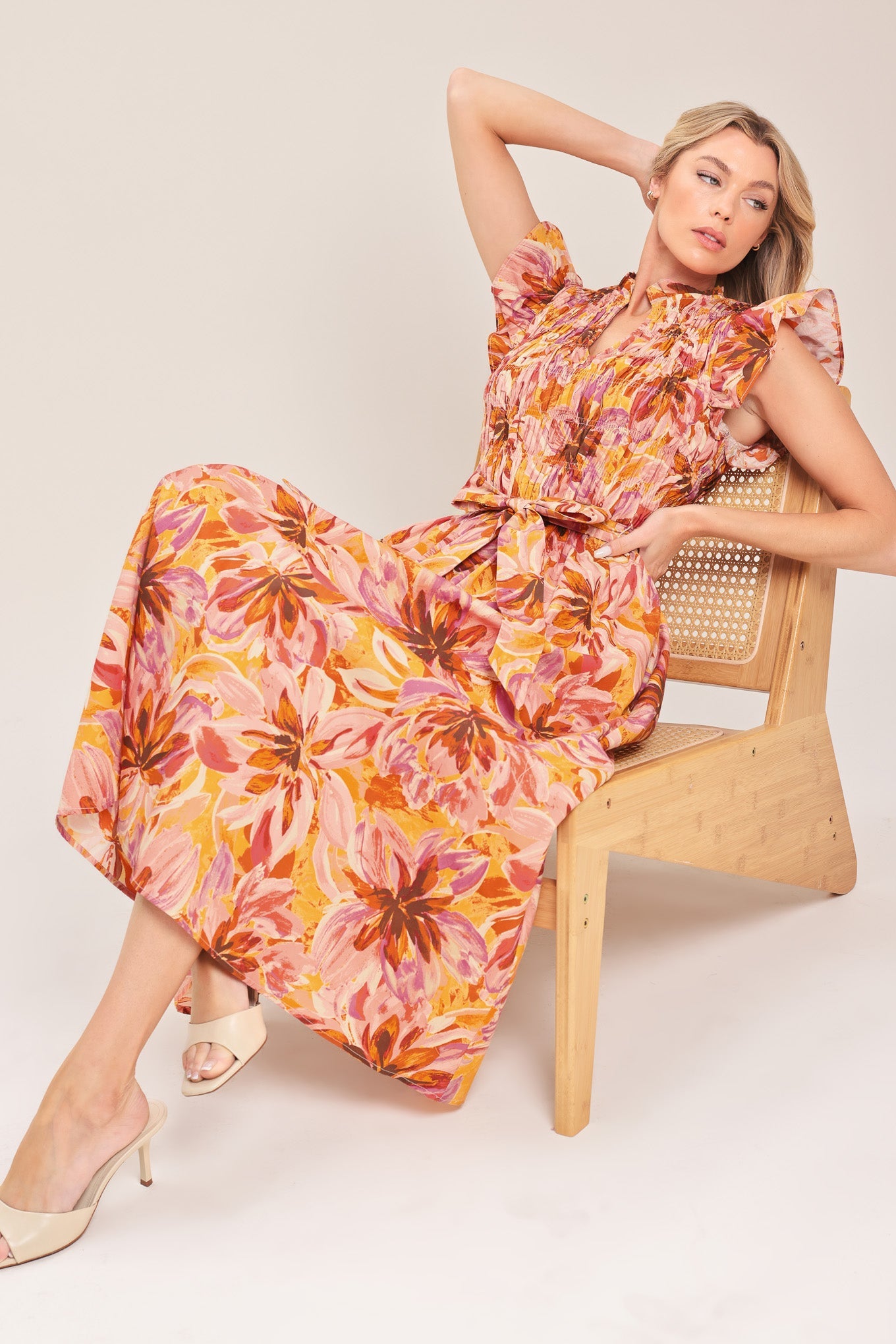 midi apricot dresses Apricot Floral Maxi Dress - All Dresses