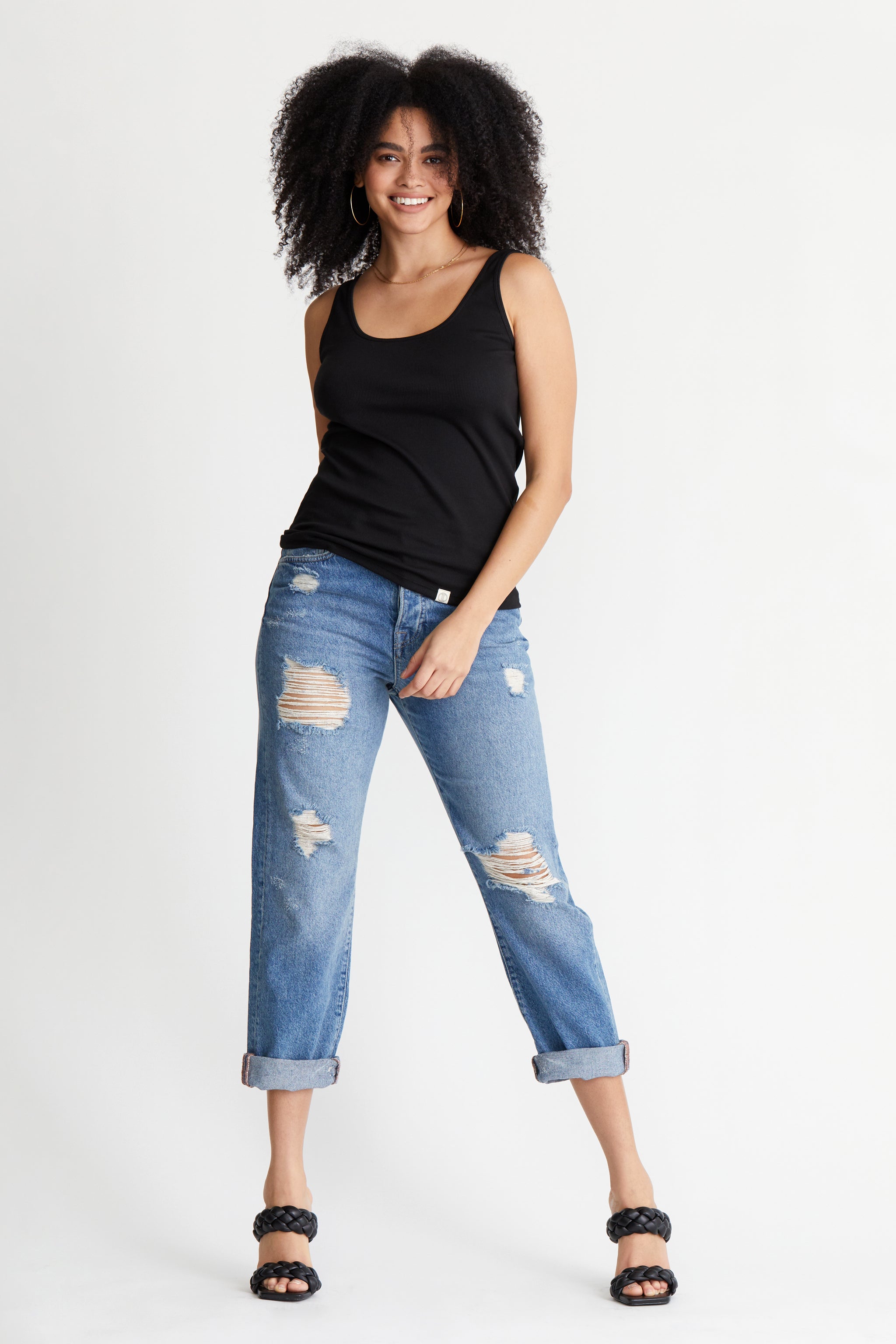 Pima Rib Knit L&l Tank