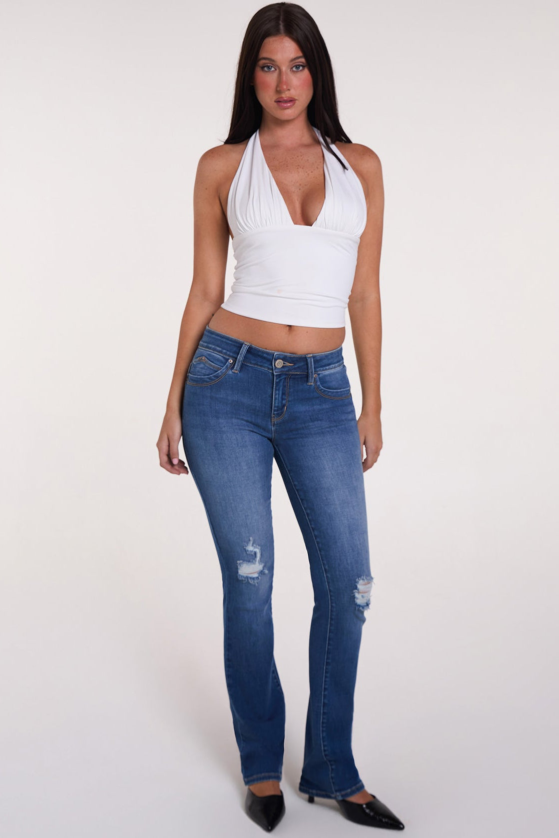 Women's Luxe Mid Rise Wannabettabutt Bootcut Jeans