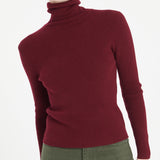 Pure Cashmere 4 ply Turtleneck Ribbed Sweater (Lilly 17)