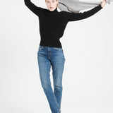 Pure Cashmere Rib Knit Turtleneck Sweater (Lilly 21)