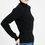Pure Cashmere Rib Knit Turtleneck Sweater (Lilly 21)