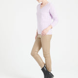 Pure Cashmere Open Knit V-Neck Sweater (Lilly 27)