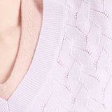 Pure Cashmere Open Knit V-Neck Sweater (Lilly 27)