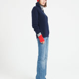 Pure Cashmere Rib Knit Funnel Neck Sweater w/Zip (Lilly 28)