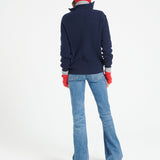 Pure Cashmere Rib Knit Funnel Neck Sweater w/Zip (Lilly 28)