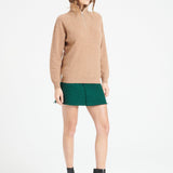 Pure Cashmere Rib Knit Funnel Neck Sweater w/Zip (Lilly 28)