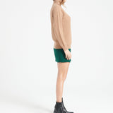 Pure Cashmere Rib Knit Funnel Neck Sweater w/Zip (Lilly 28)