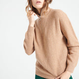 Pure Cashmere Rib Knit Funnel Neck Sweater w/Zip (Lilly 28)