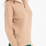 Pure Cashmere Rib Knit Funnel Neck Sweater w/Zip (Lilly 28)