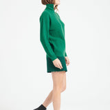 Pure Cashmere Rib Knit Funnel Neck Sweater w/Zip (Lilly 28)