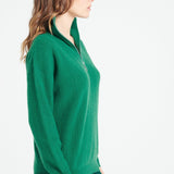 Pure Cashmere Rib Knit Funnel Neck Sweater w/Zip (Lilly 28)