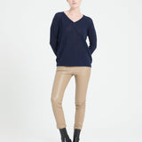 Pure Cashmere 2 ply V-Neck Sweater w/Stitch (Lilly 31)