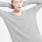 Pure Cashmere 2 ply V-Neck Sweater w/Stitch (Lilly 31)