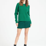 Pure Cashmere 4 ply Round Neck Sweater w/Ribbing (Lilly 32)