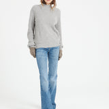 Pure Cashmere Rib Knit High Neck Sweater (Mia 1)