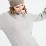 Pure Cashmere Rib Knit High Neck Sweater (Mia 1)