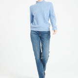 Pure Cashmere Rib Knit High Neck Sweater (Mia 1)
