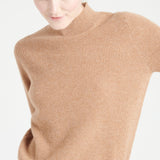 Pure Cashmere Rib Knit High Neck Sweater (Mia 1)