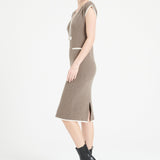 Pure Cashmere Milano Knit V-Neck Midi Dress (Mia 2)