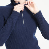Pure Cashmere 2 ply Zip Neck Ribbed Sweater (Mia 4)