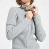 Pure Cashmere 2 ply Zip Neck Ribbed Sweater (Mia 4)