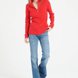 Pure Cashmere 2 ply Zip Neck Ribbed Sweater (Mia 4)