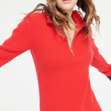 Pure Cashmere 2 ply Zip Neck Ribbed Sweater (Mia 4)