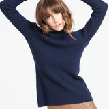 Pure Cashmere Turtleneck Ribbed Sweater (Mia 5)