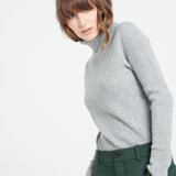 Pure Cashmere Turtleneck Ribbed Sweater (Mia 5)