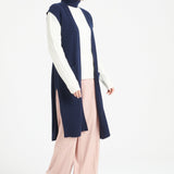 Pure Cashmere Long Sleeveless Ribbed Cardigan (Mia 6)