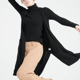 Pure Cashmere Long Sleeveless Ribbed Cardigan (Mia 6)