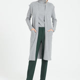 Pure Cashmere Long Sleeveless Ribbed Cardigan (Mia 6)