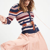 Pure Cashmere 6 ply V-Neck Cardigan w/Puffed Sleeves (Mia 11)