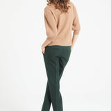 Pure Cashmere 2 ply Short Sleeve V-Neck Cardigan w/Ribbed Stitching (Mia 13)